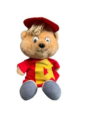 Vintage 1983 Alvin & The Chipmunks Plush Doll Red Cap & Shirt